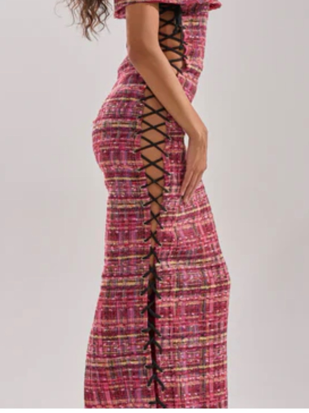 AKIRA JUST A GIRL TWEED MAXI DRESS Size XLXL